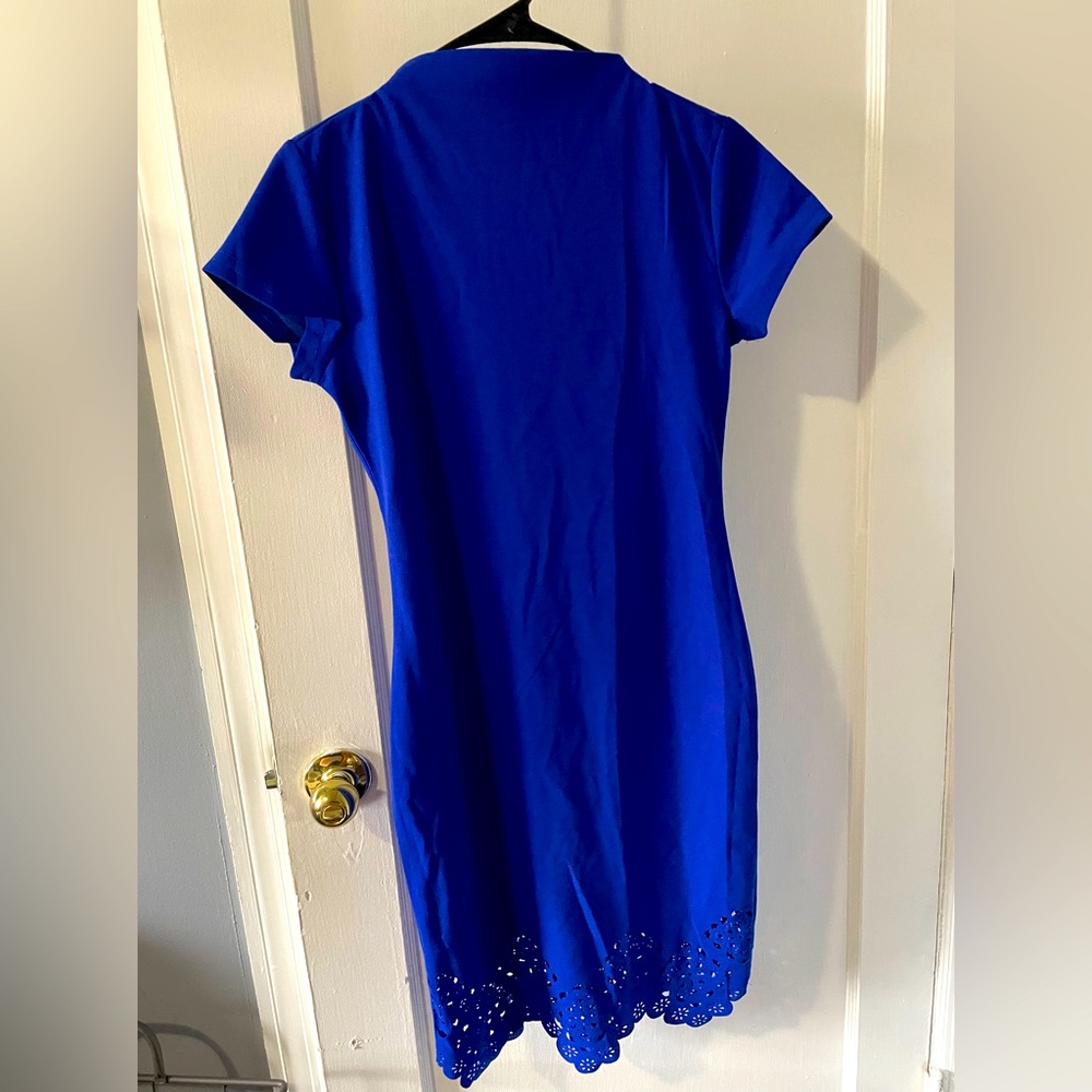 Blue, Medium length dress